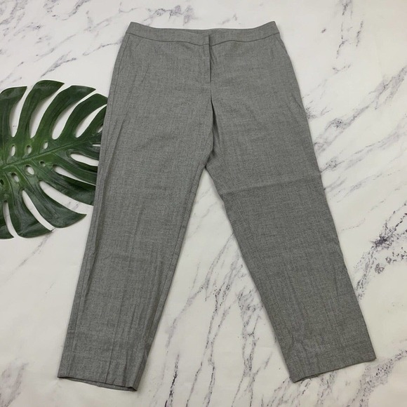 St John Womens Dress Pants Size 10 Light Gray Wool Straight Leg Flat Front - Picture 1 of 9
